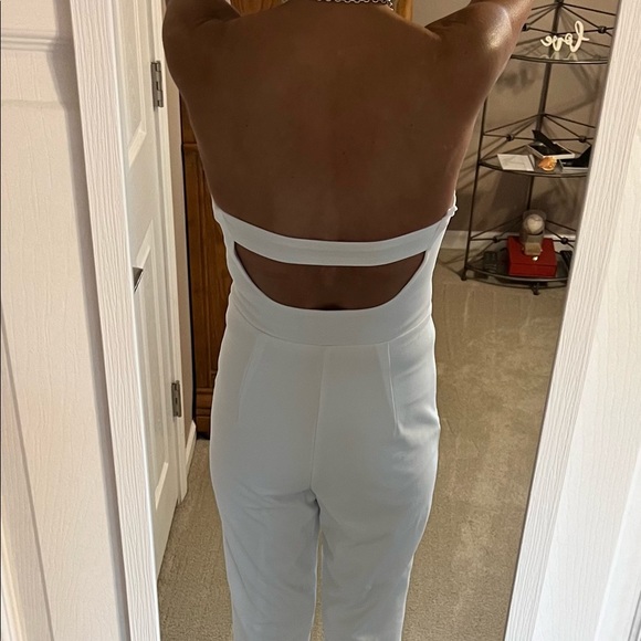 Lulu's Special Evening White Strapless Cutout Straight Leg Jumpsuit Small. - Picture 7 of 9